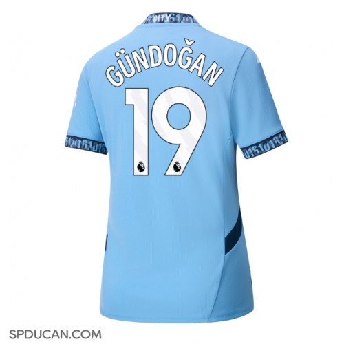 Zenski Nogometni Dres Manchester City Ilkay Gundogan #19 Domaci 2024-25 Kratak Rukav